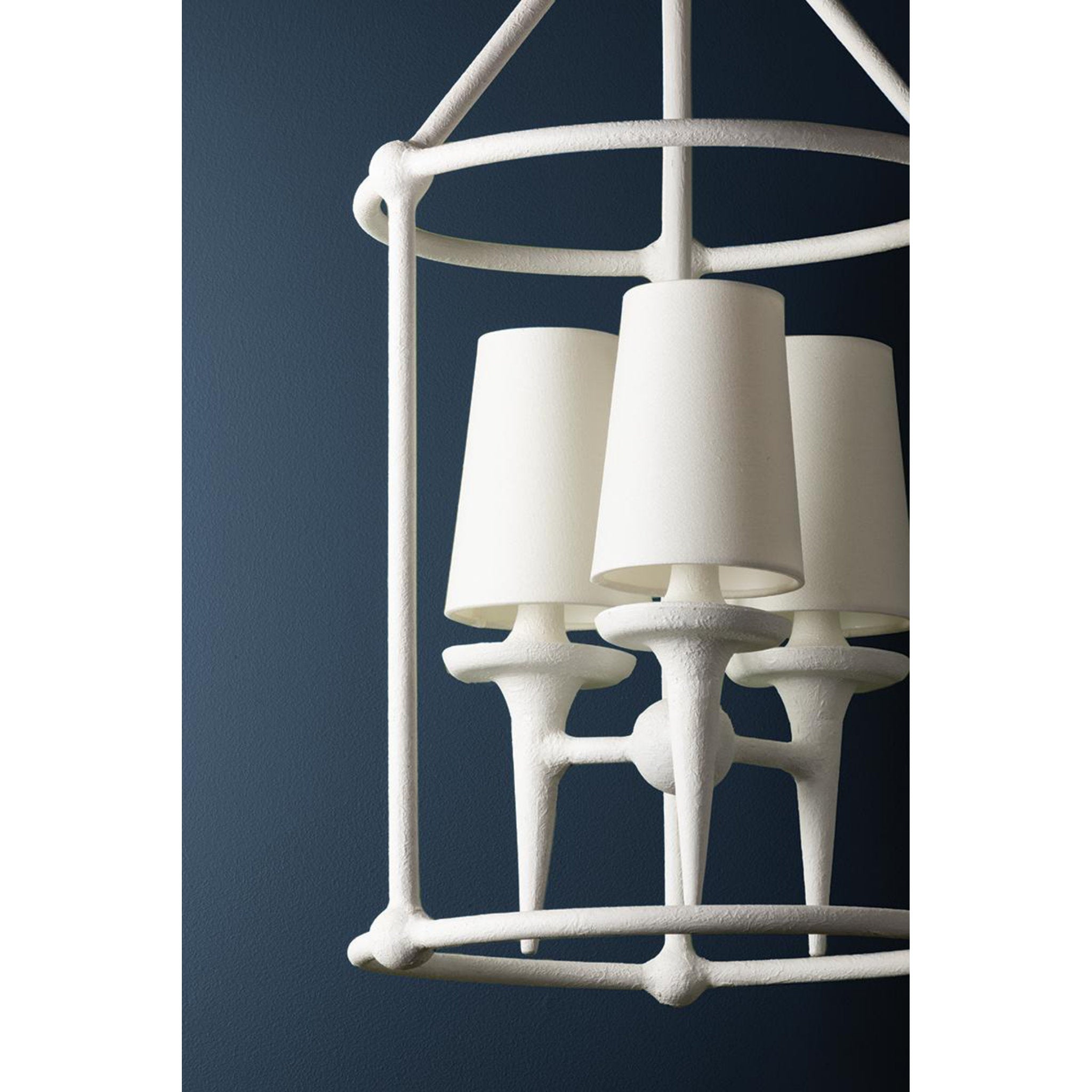 Torch 8-Light Chandelier in White Plaster 48L x 48W x 30.5H