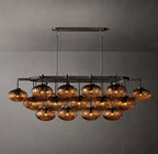 Cabrette Amber Glass Linear Chandelier 72"