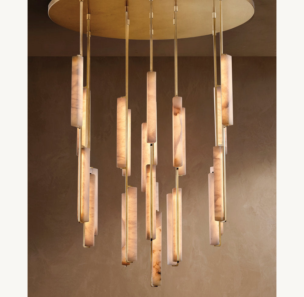 Audubon Alabaster Round Chandelier 56"