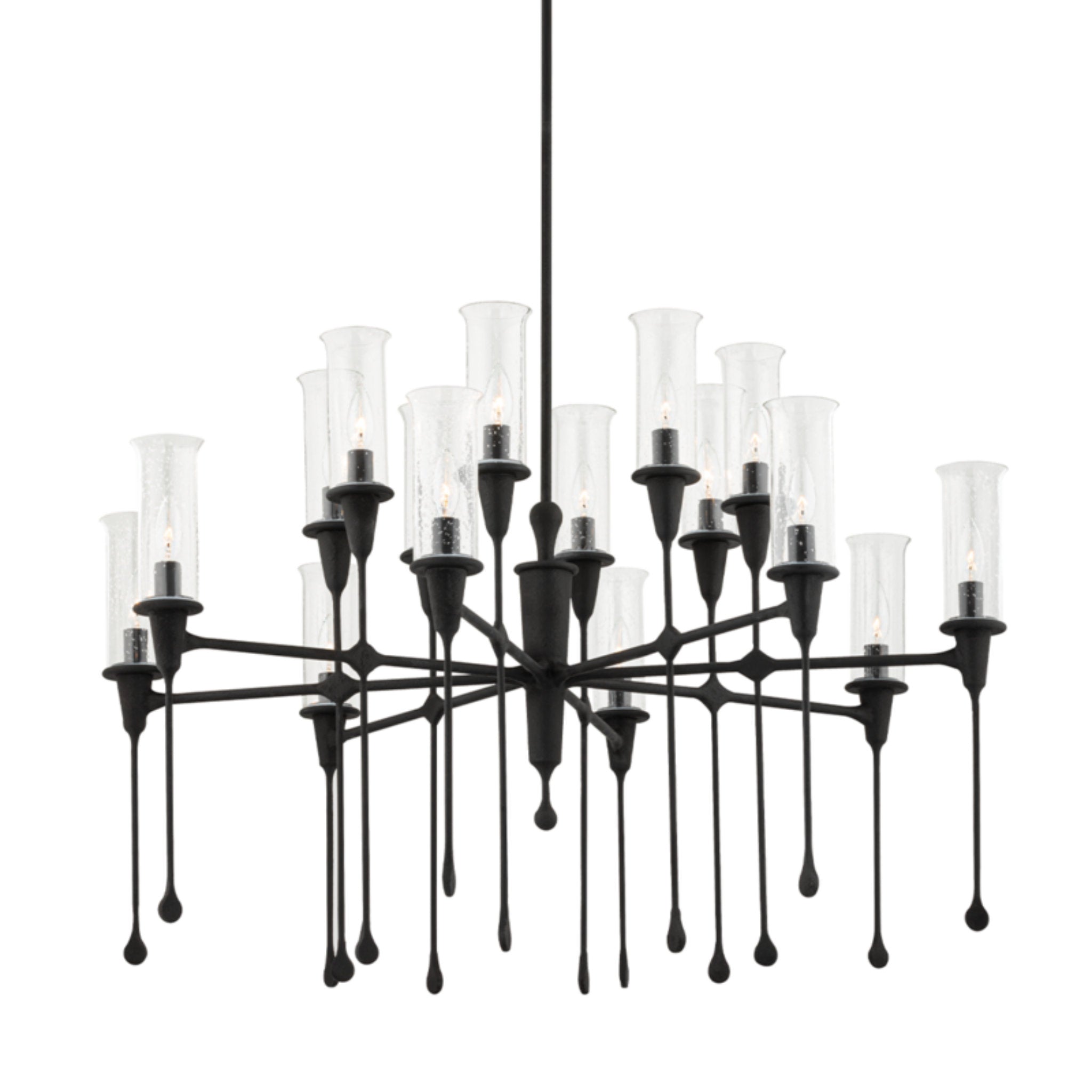Chisel 16-Light Chandelier in Black Iron 41.25L x 41.25W x 28H