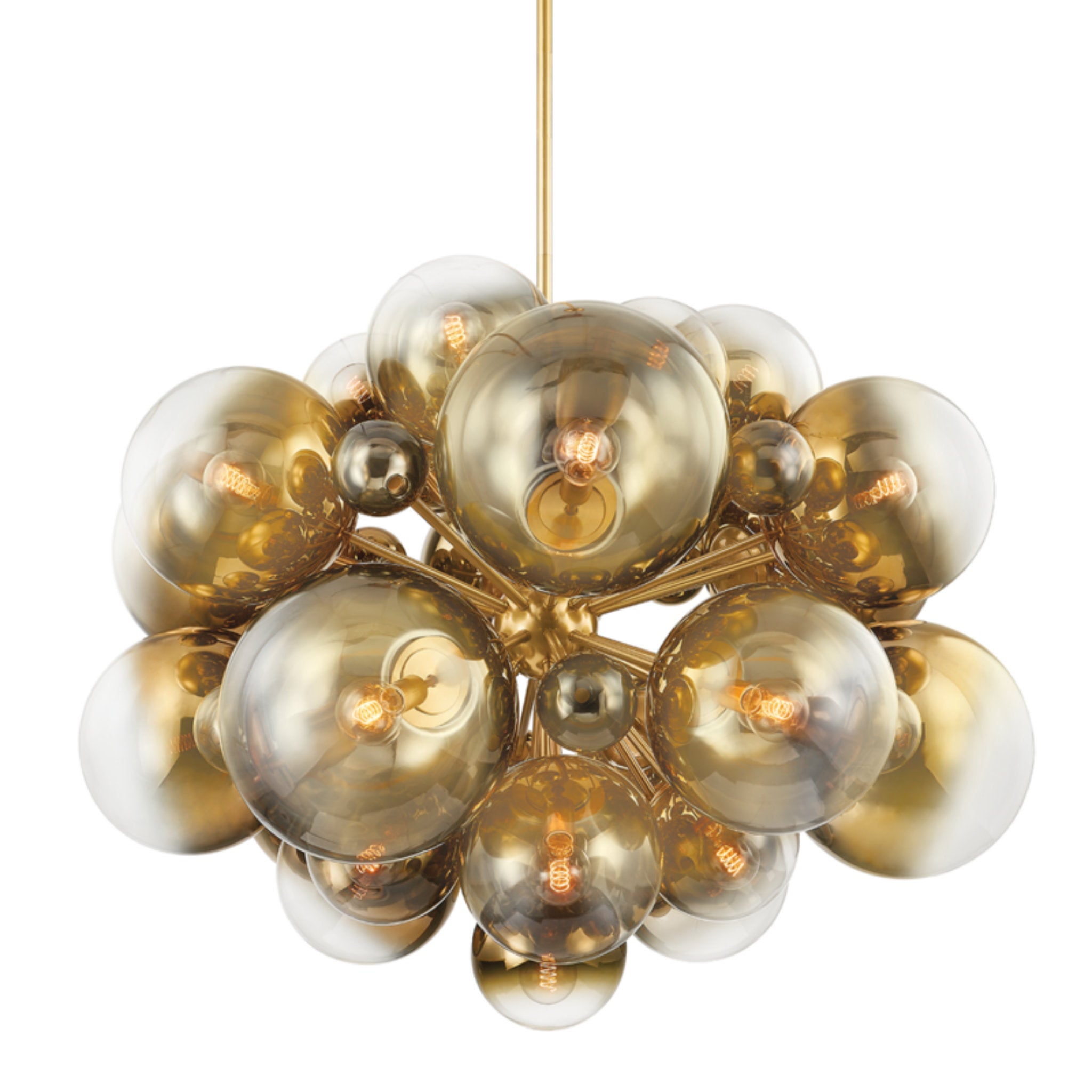 Kyoto 25-Light Chandelier in Vintage Polished Brass 53.5L x 53.5W x 40.5H