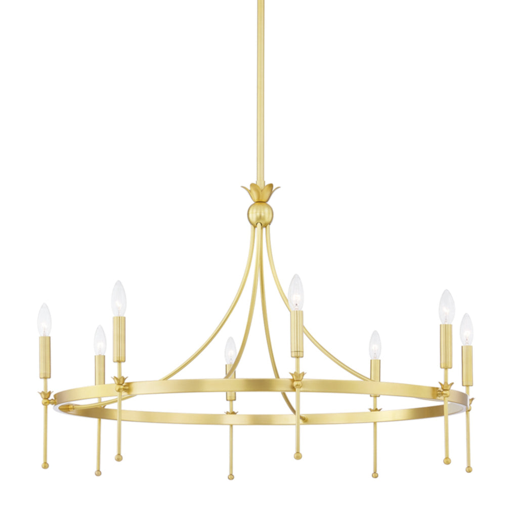 Gates 8-Light Chandelier in Aged Brass 38.5L x 38.5W x 25H