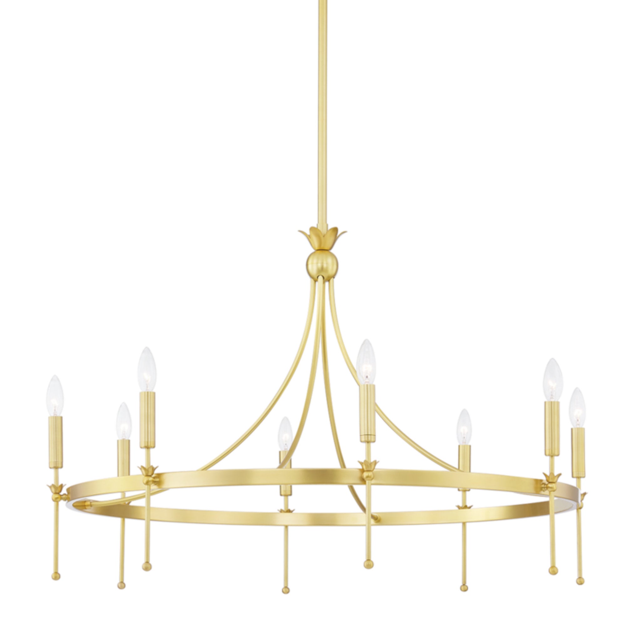 Gates 8-Light Chandelier in Aged Brass 38.5L x 38.5W x 25H