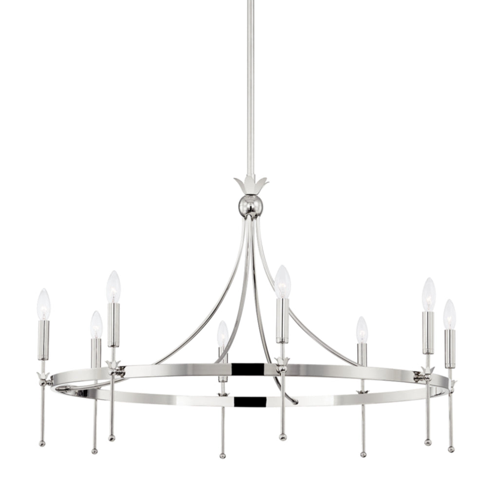 Gates 8-Light Chandelier in Polished Nickel 38.5L x 38.5W x 25H