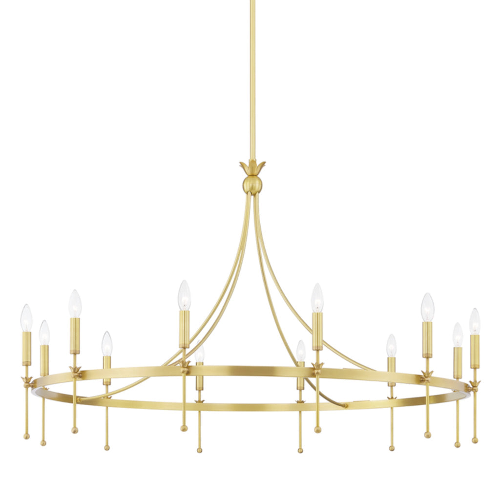 Gates 12-Light Chandelier in Aged Brass 50.5L x 50.5W x 31.75H