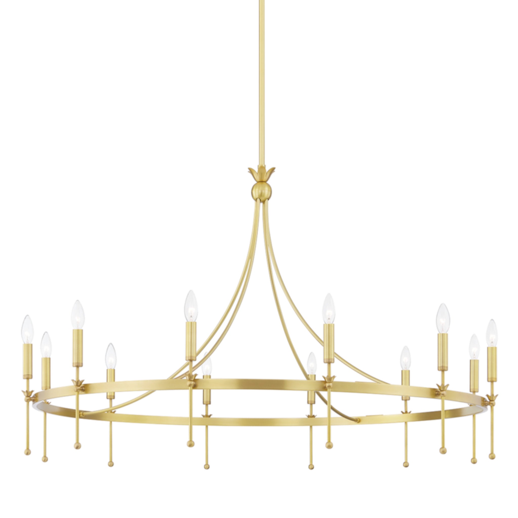 Gates 12-Light Chandelier in Aged Brass 50.5L x 50.5W x 31.75H