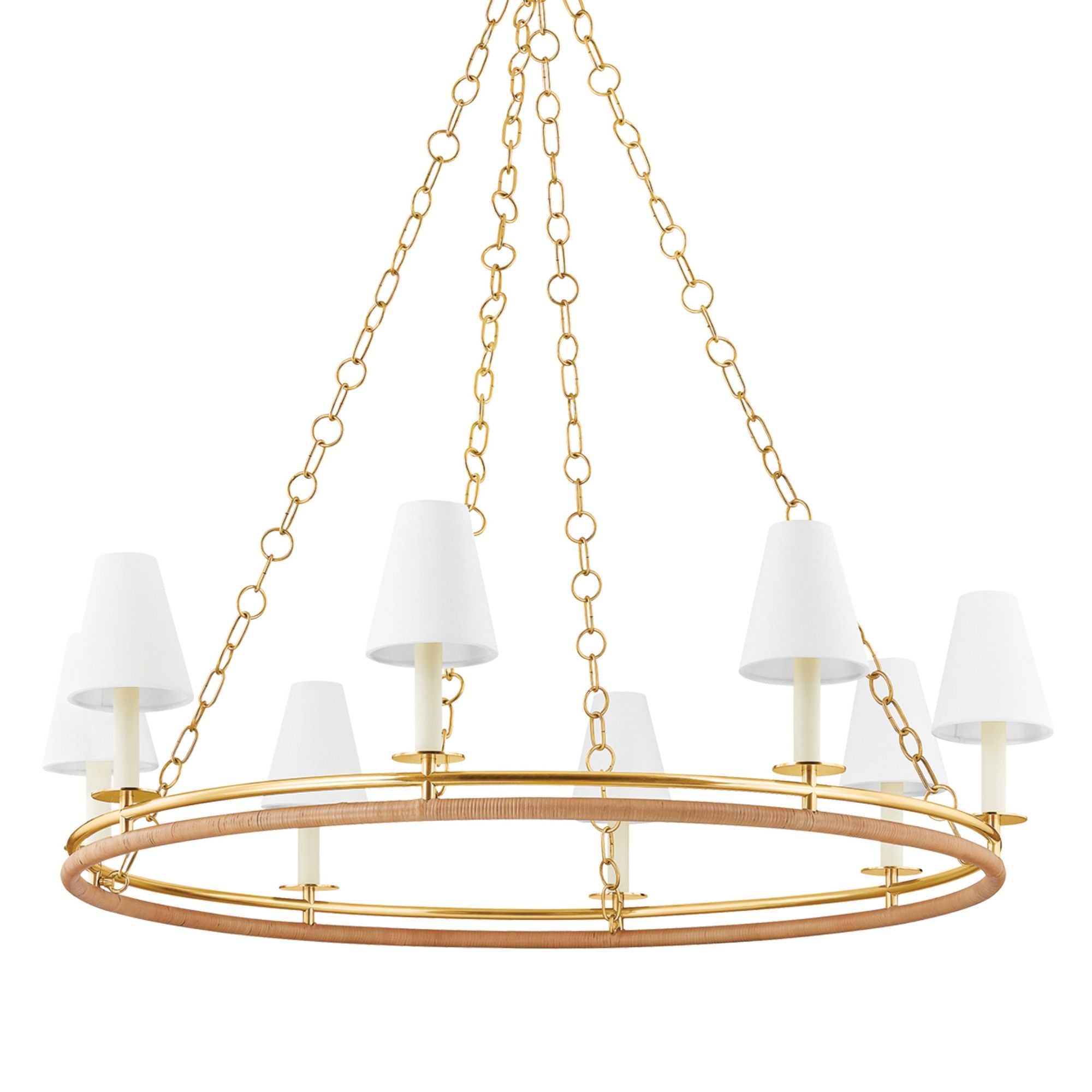 Swanton 8-Light Chandelier in Aged Brass 43L x 43W x 11.5H