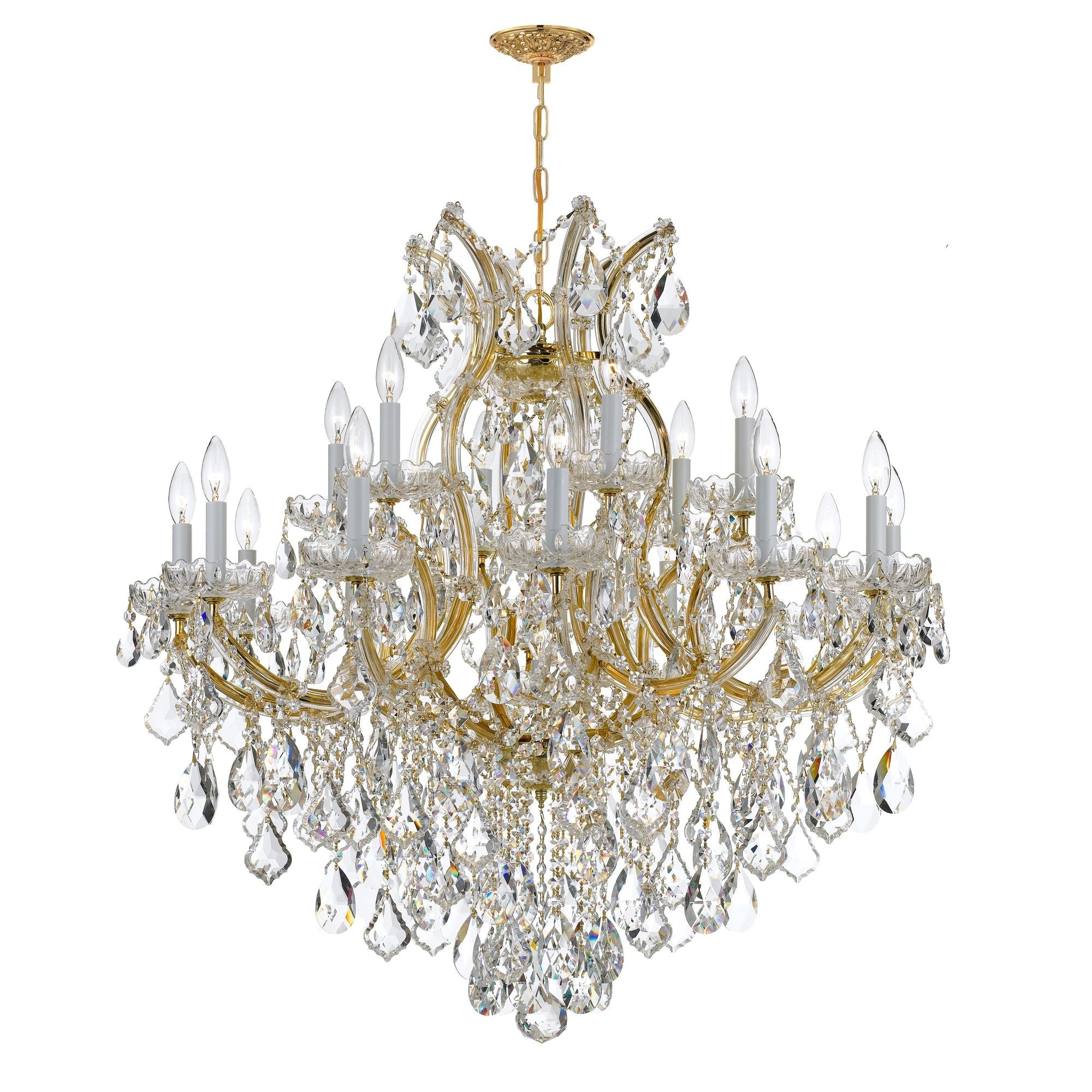 Maria Theresa 38'' Hand Cut Crystal Gold Chandelier Gold 38"W x 37"H x 38"D