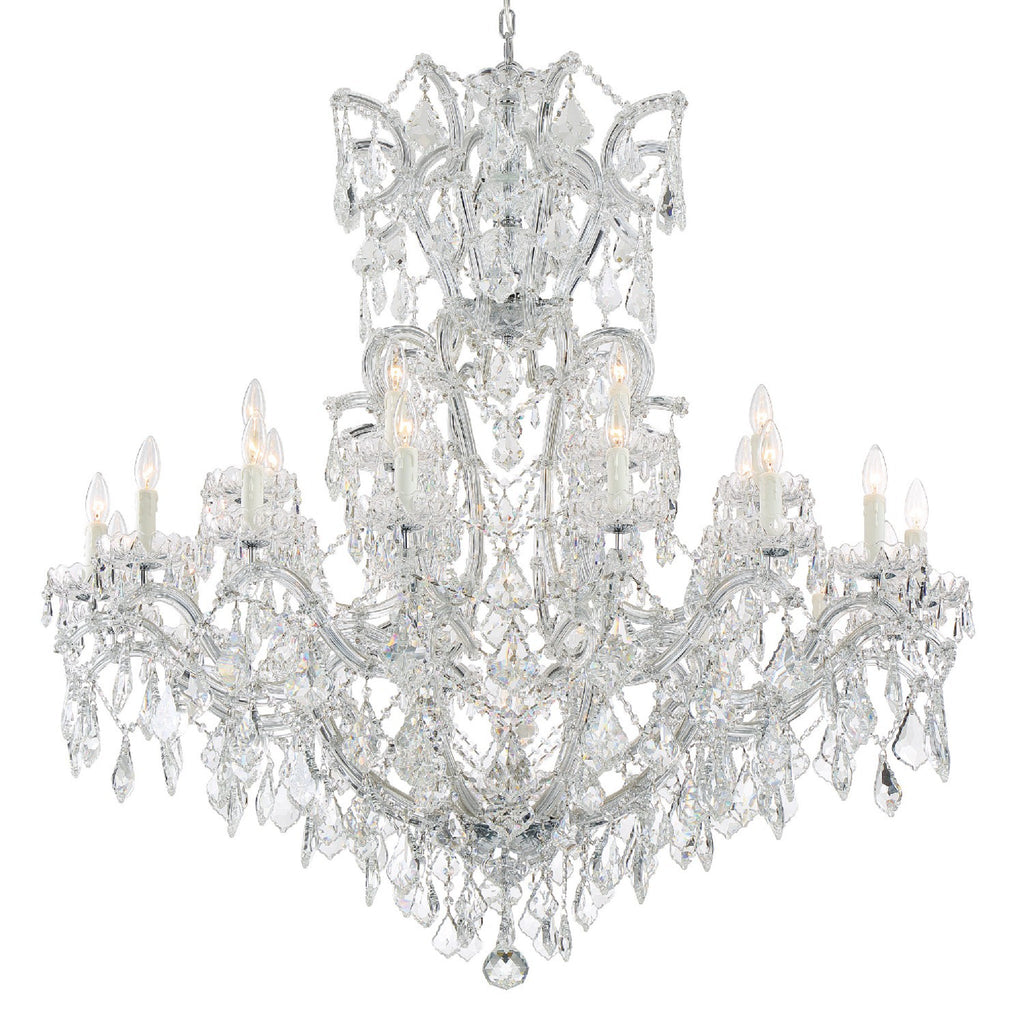 Maria Theresa 46'' Hand Cut Crystal Polished Chrome Chandelier Silver 46"W x 52"H x 46"D