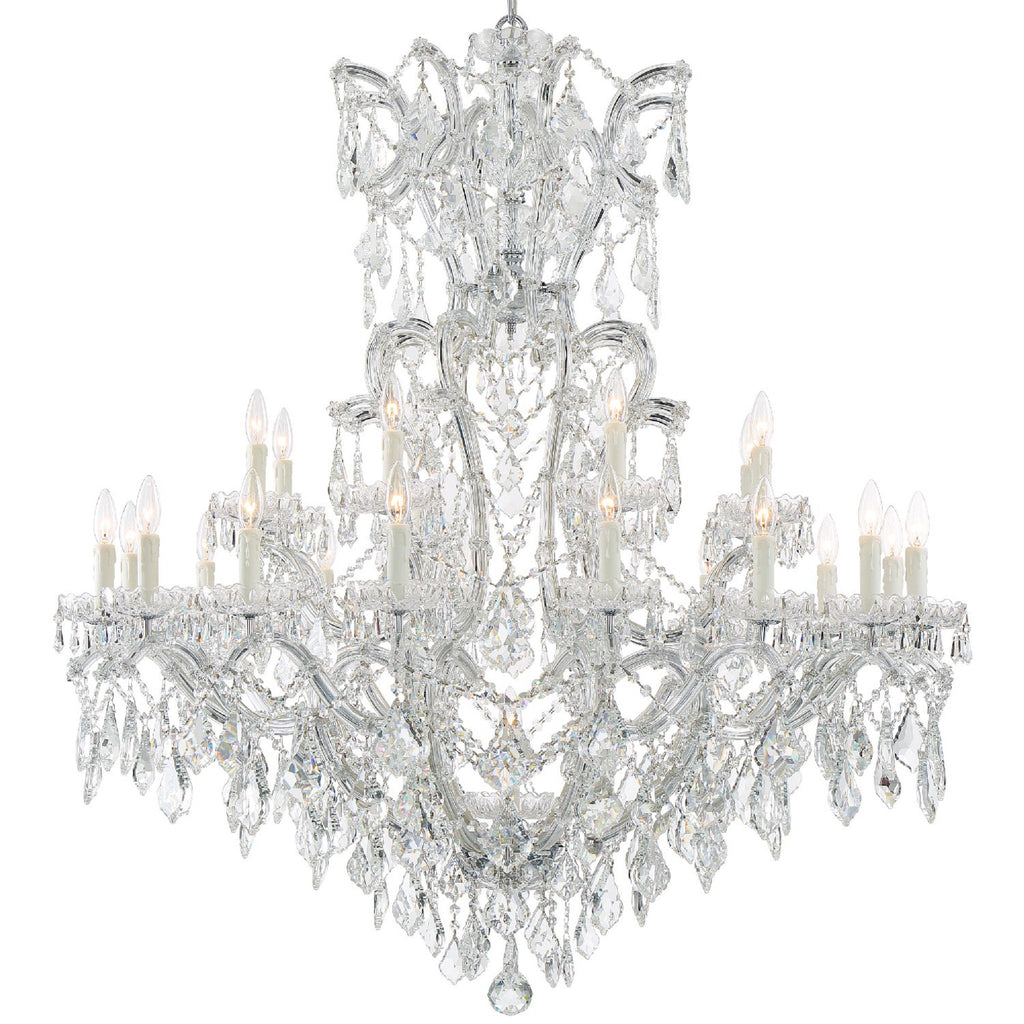 Maria Theresa 46'' Hand Cut Crystal Polished Chrome Chandelier Silver 46"W x 52"H x 46"D