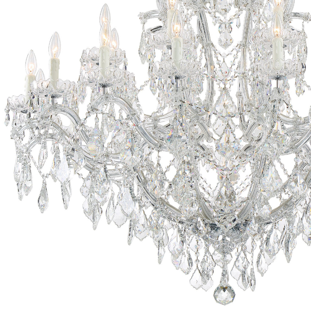 Maria Theresa 46'' Hand Cut Crystal Polished Chrome Chandelier Silver 46"W x 52"H x 46"D