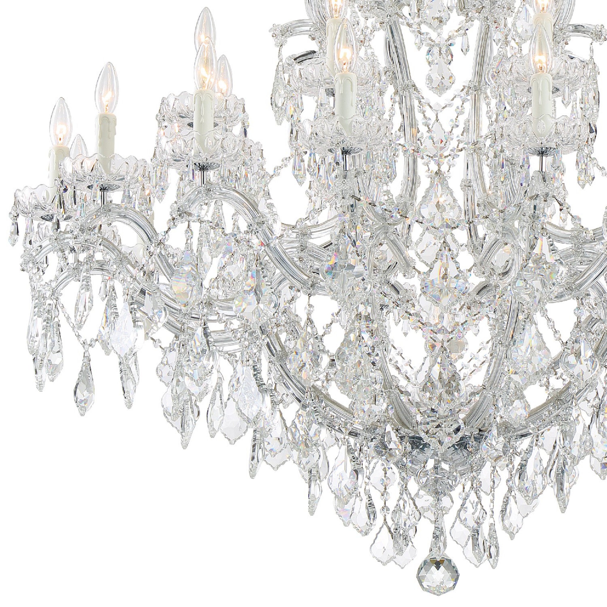 Maria Theresa 46'' Hand Cut Crystal Polished Chrome Chandelier Silver 46"W x 52"H x 46"D