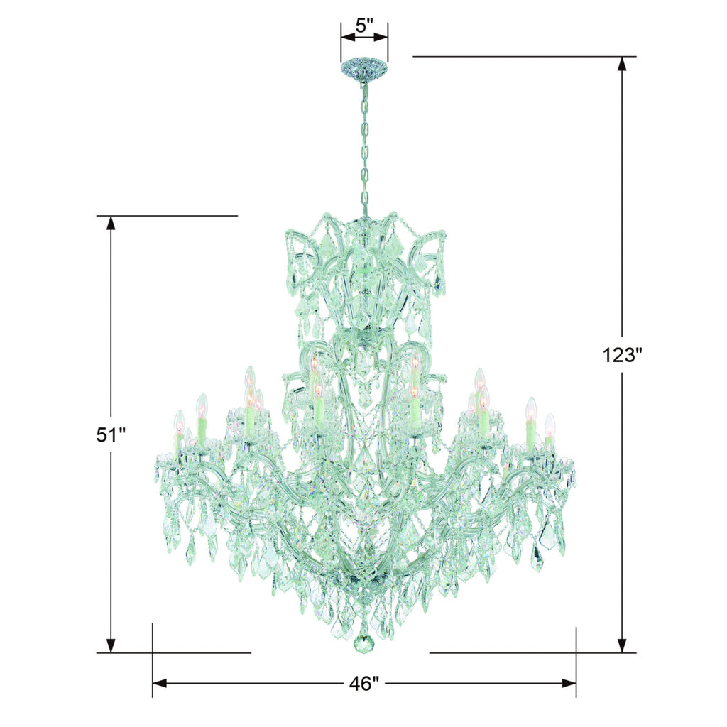 Maria Theresa 46'' Hand Cut Crystal Polished Chrome Chandelier Silver 46"W x 52"H x 46"D