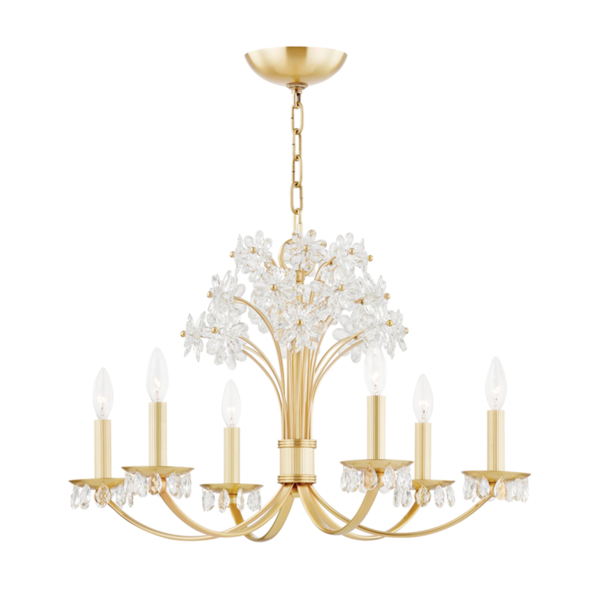Beaumont 6-Light Chandelier in Aged Brass 26L x 26W x 17.25H