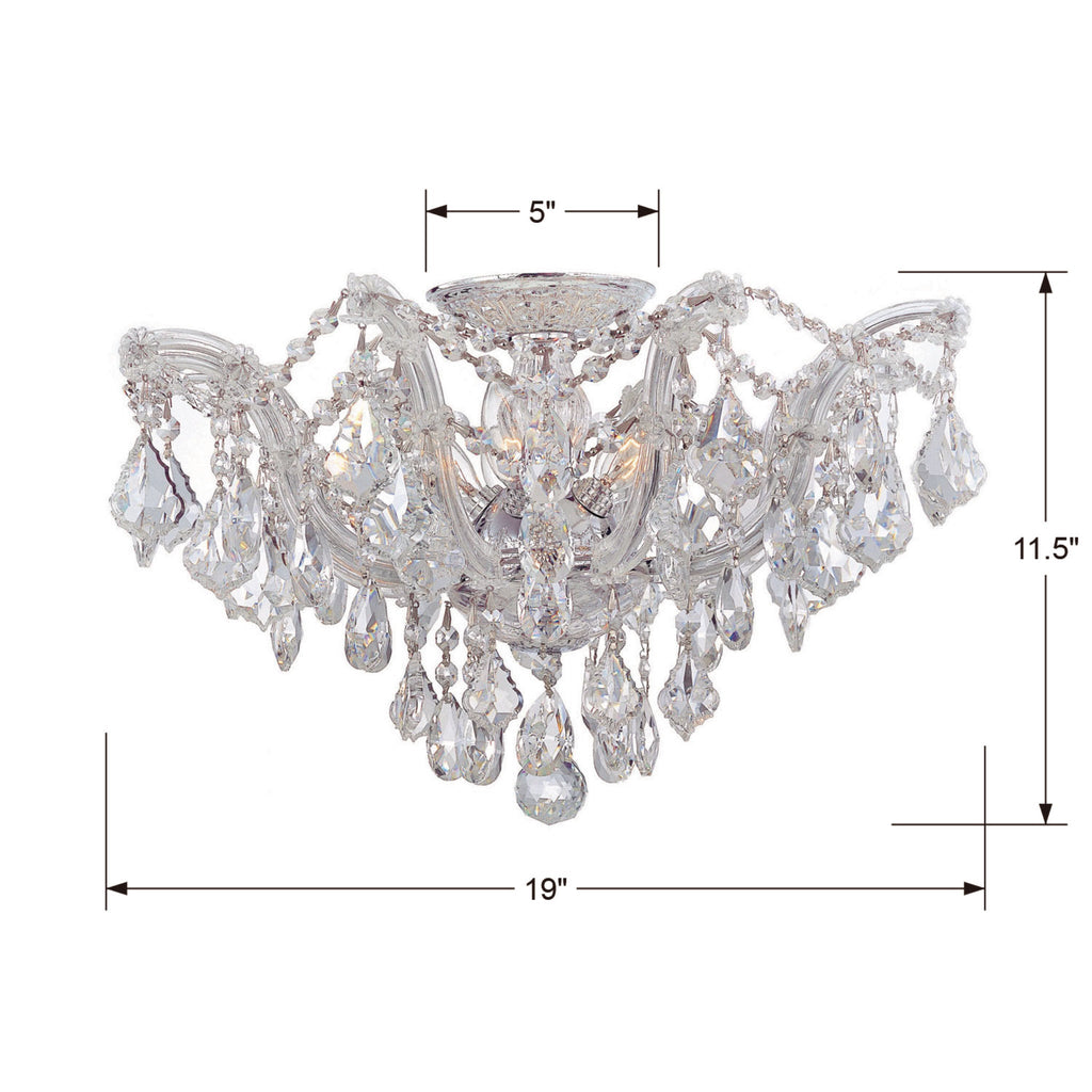 Maria Theresa 19'' Swarovski Strass Crystal Polished Chrome Semi Flush Mount Silver 19"W x 11.5"H x 19"D