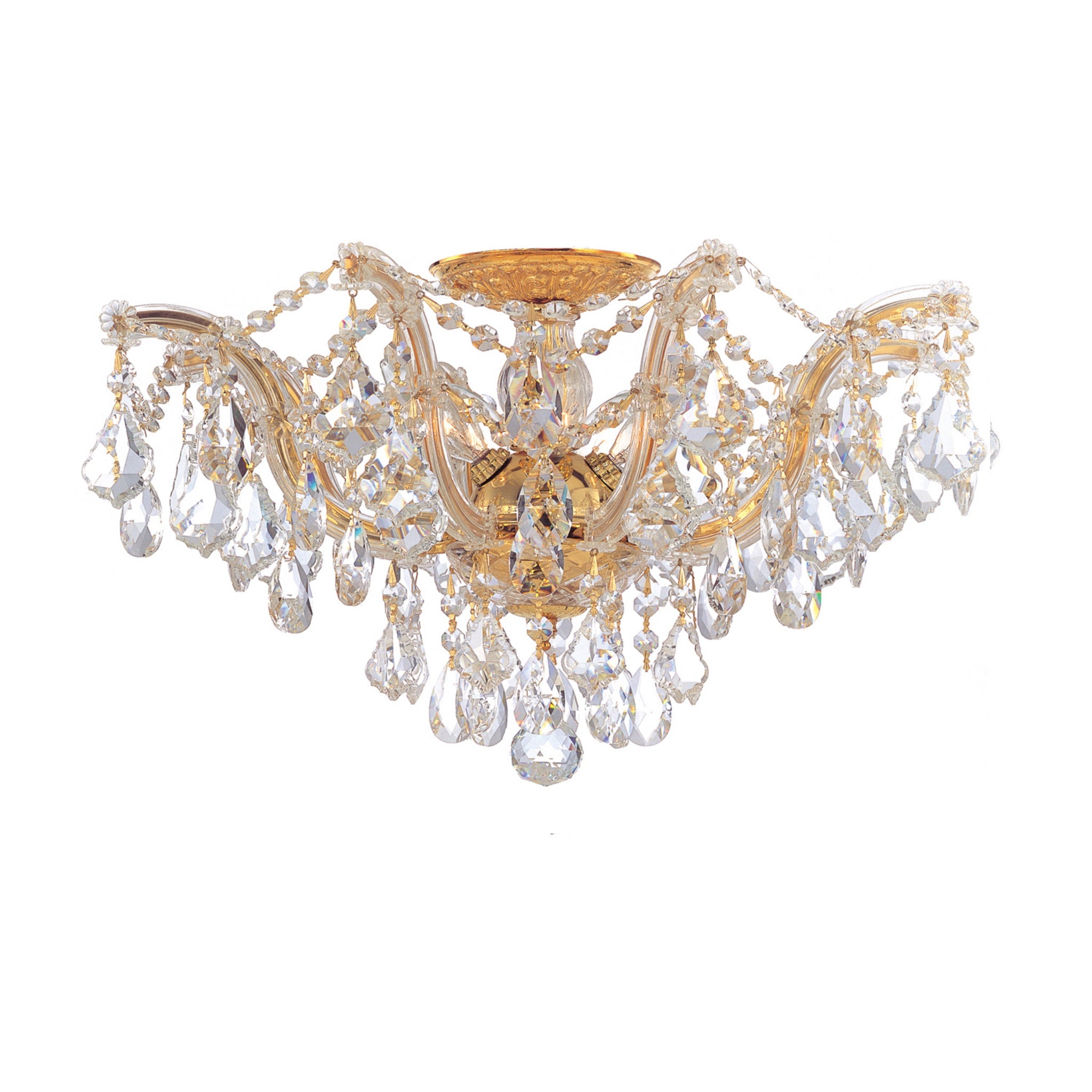 Maria Theresa 19'' Swarovski Strass Crystal Gold Semi Flush Mount Gold 19"W x 11.5"H x 19"D