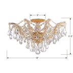 Maria Theresa 19'' Swarovski Strass Crystal Gold Semi Flush Mount Gold 19"W x 11.5"H x 19"D