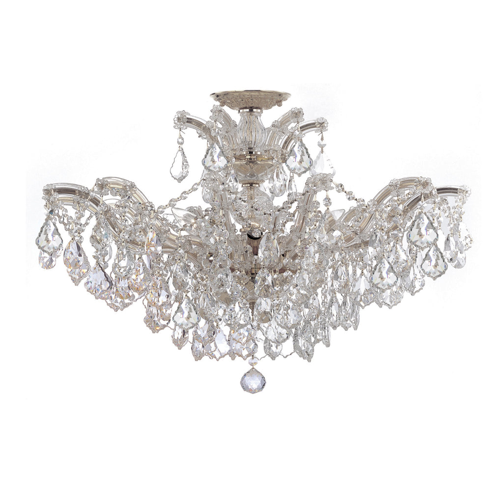 Maria Theresa 29'' Swarovski Strass Crystal Polished Chrome Semi Flush Mount Silver 29"W x 21"H x 29"D