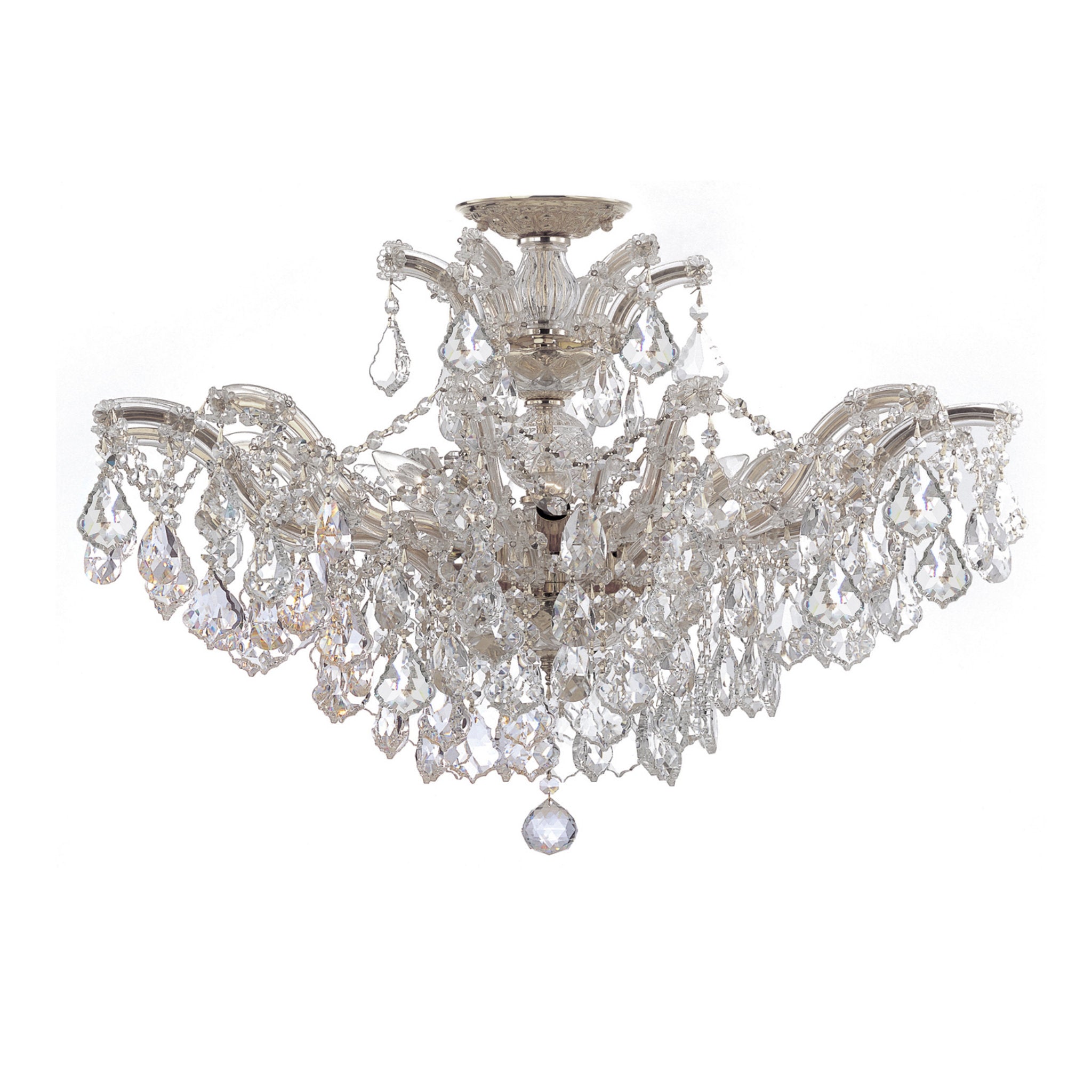 Maria Theresa 29'' Swarovski Strass Crystal Polished Chrome Semi Flush Mount Silver 29"W x 21"H x 29"D