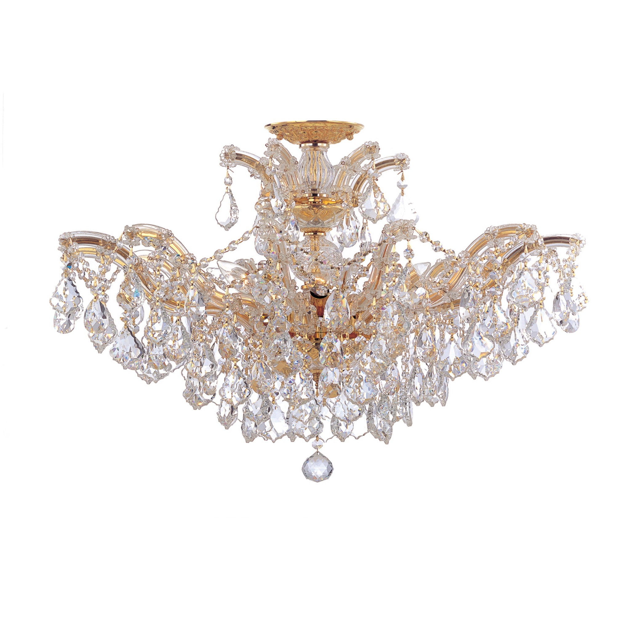 Maria Theresa 29'' Swarovski Strass Crystal Gold Semi Flush Mount Gold 29"W x 21"H x 29"D