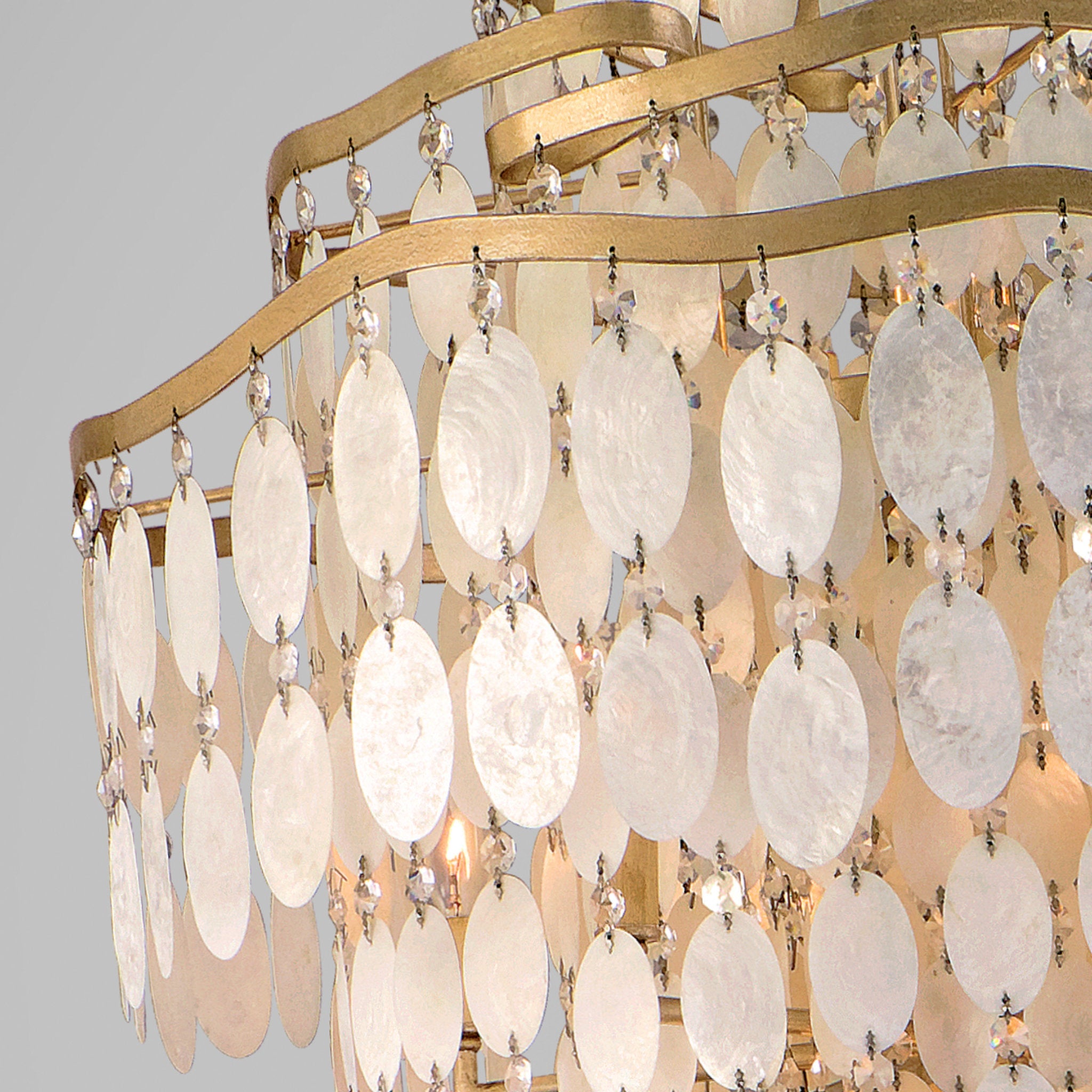 Dolce 12-Light Chandelier in Champagne Leaf 24L x 24W x 30.75H