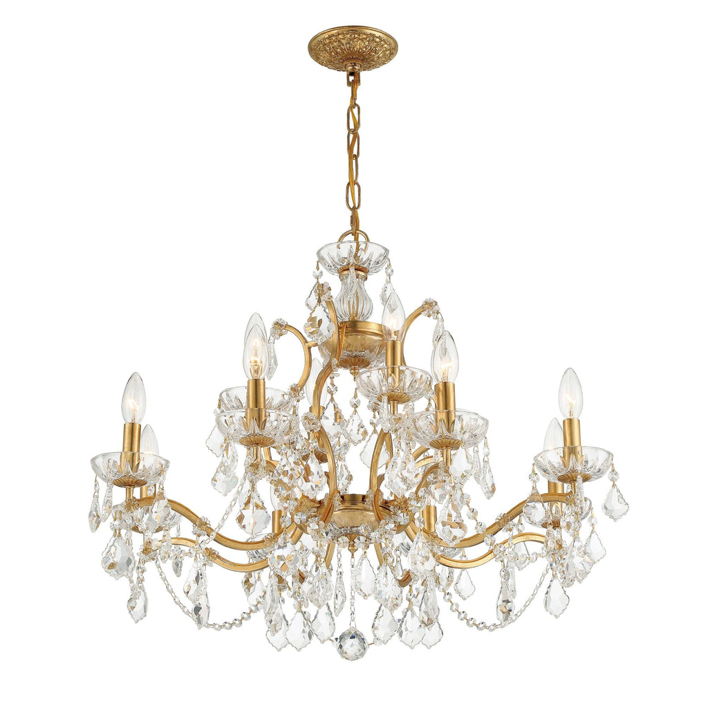 Filmore 29'' Swarovski Strass Crystal Antique Gold Chandelier Gold 29"W x 24"H x 29"D