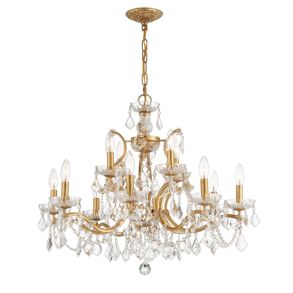 Filmore 29'' Swarovski Spectra Crystal Antique Gold Chandelier Gold 29"W x 24"H x 29"D