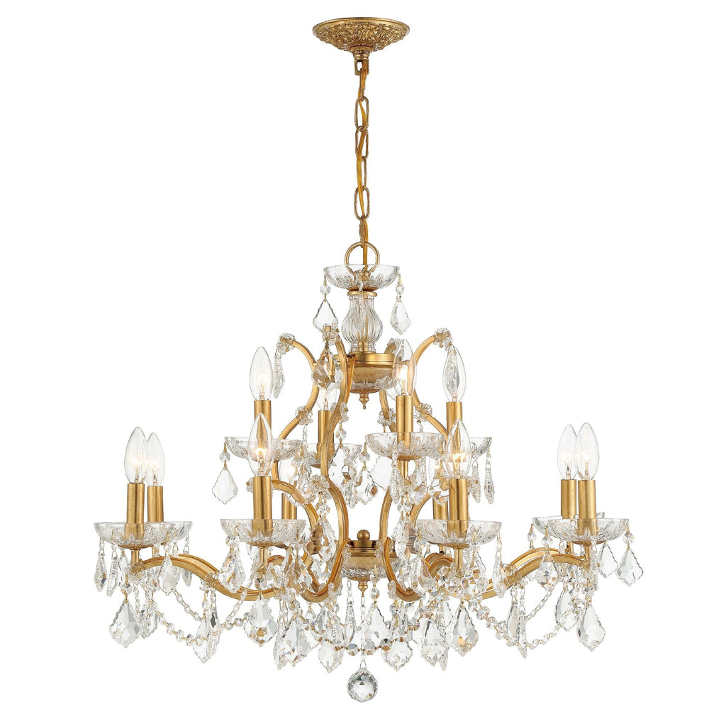 Filmore 29'' Swarovski Spectra Crystal Antique Gold Chandelier Gold 29"W x 24"H x 29"D