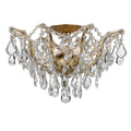 Filmore 19'' Swarovski Strass Crystal Antique Gold Semi Flush Mount Gold 19"W x 11.5"H x 19"D