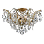 Filmore 19'' Swarovski Strass Crystal Antique Gold Semi Flush Mount Gold 19"W x 11.5"H x 19"D