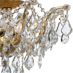 Filmore 19'' Swarovski Strass Crystal Antique Gold Semi Flush Mount Gold 19"W x 11.5"H x 19"D