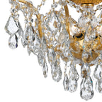 Filmore 19'' Swarovski Strass Crystal Antique Gold Semi Flush Mount Gold 19"W x 11.5"H x 19"D