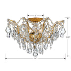 Filmore 19'' Swarovski Strass Crystal Antique Gold Semi Flush Mount Gold 19"W x 11.5"H x 19"D