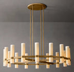 Ravelle Round Milk Glass Chandelier 48"