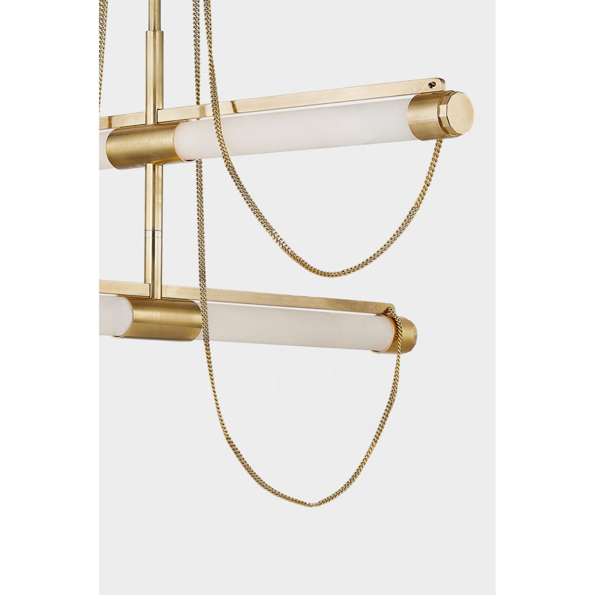 LARIAT 4-Light Chandelier in Vintage Brass by NOZ NOZAWA 48.75L x 7.75W x 26.5H
