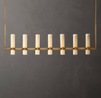 Ravelle Linear Milk Glass Chandelier 59"