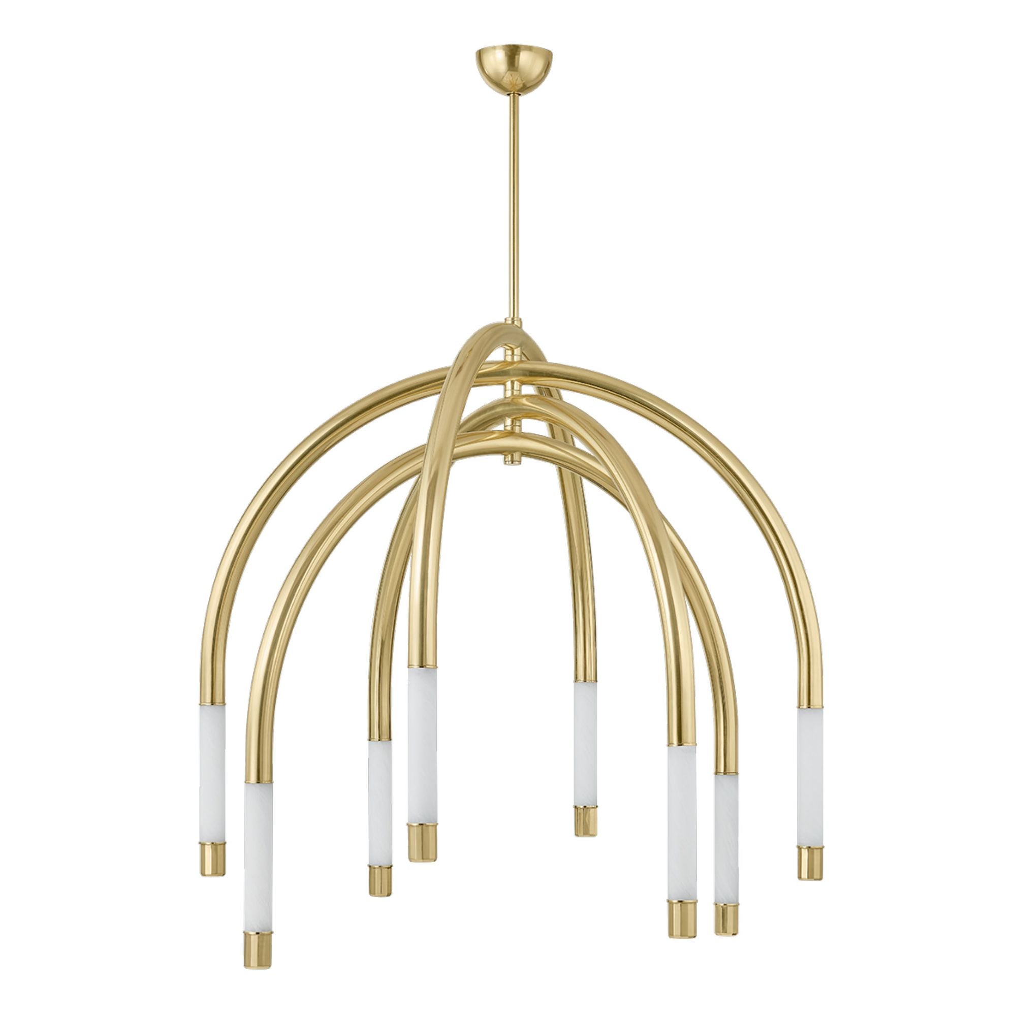ZEME 8-Light Chandelier in Vintage Polished Brass by NOZ NOZAWA 47.75L x 47.75W x 48.75H