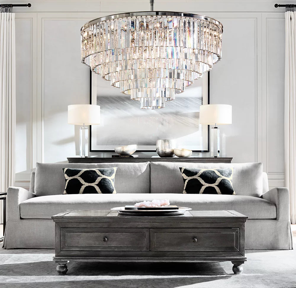 1920s Odeon Round Chandelier 44"