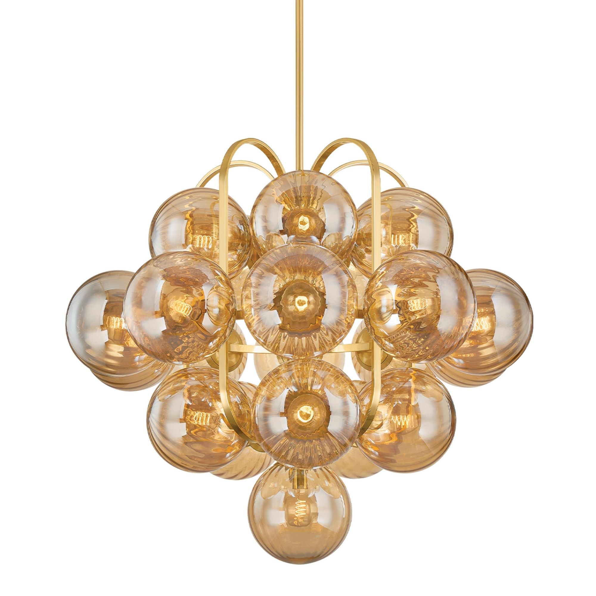 Cronus 21-Light Chandelier in Vintage Polished Brass 44.5L x 44.5W x 42.25H