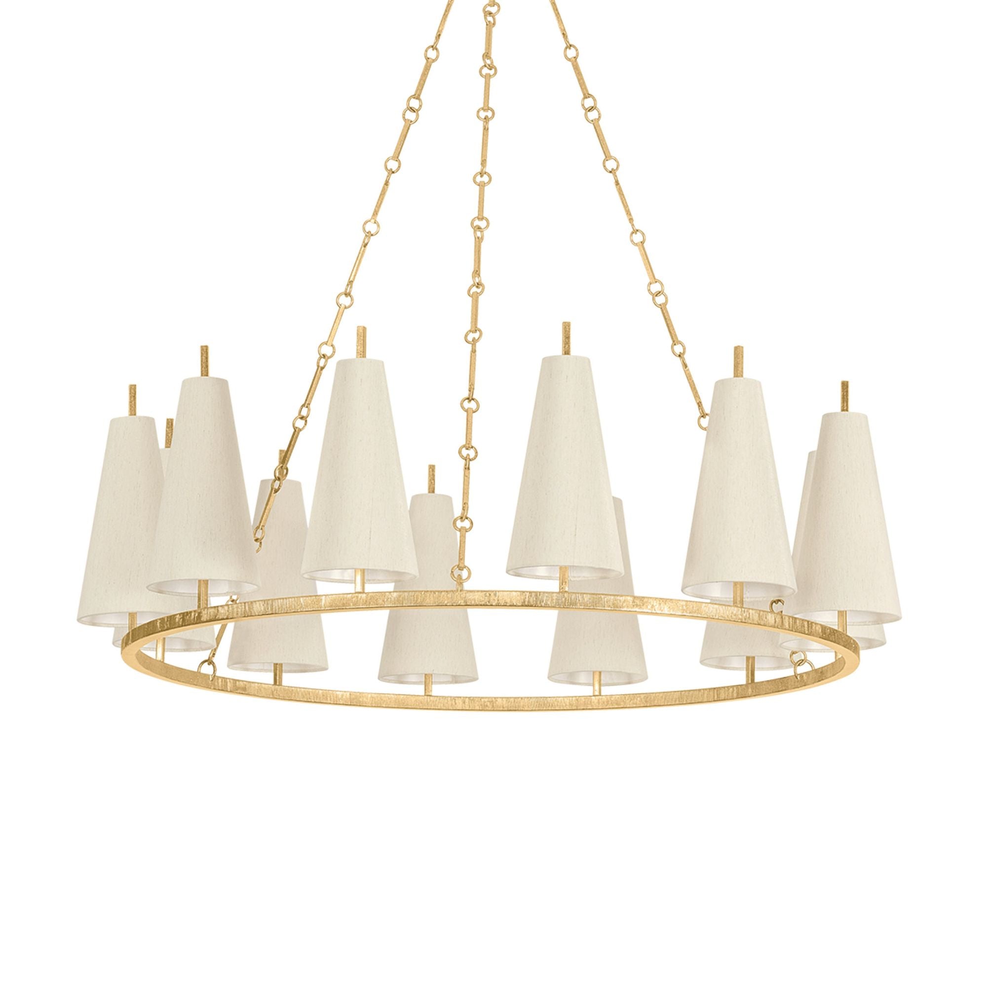 Tirana 12-Light Chandelier in Vintage Gold Leaf 42L x 42W x 13.5H
