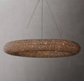 Crystal Halo Smoke Round LED Chandelier 72"