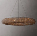 Crystal Halo Smoke Round LED Chandelier 72"