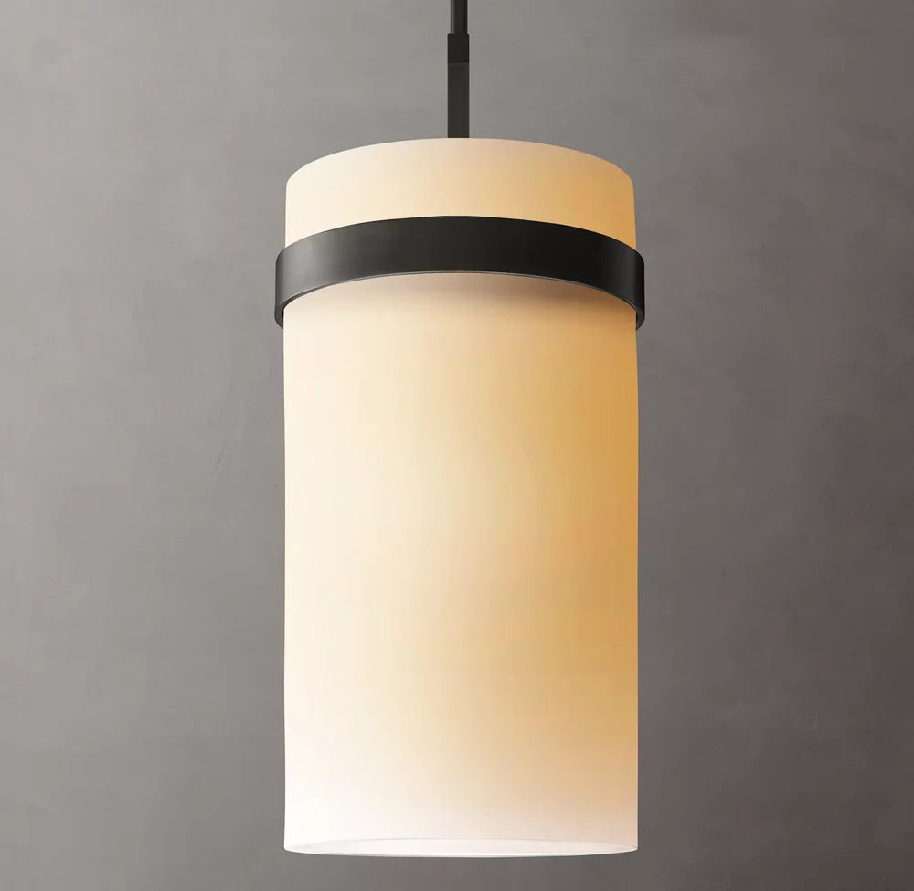 Ravelle Milk Glass Pendant 10"
