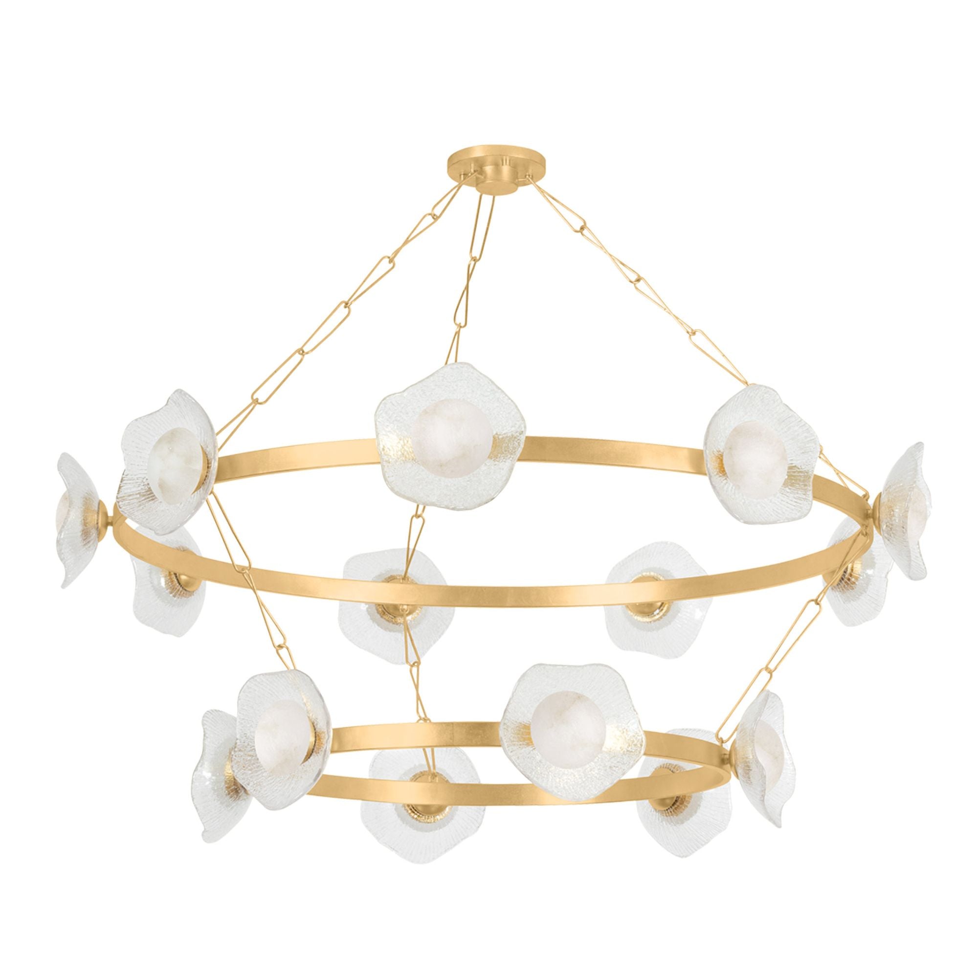 Almandine 15-Light Chandelier in Vintage Gold Leaf 60.75L x 60.75W x 26H