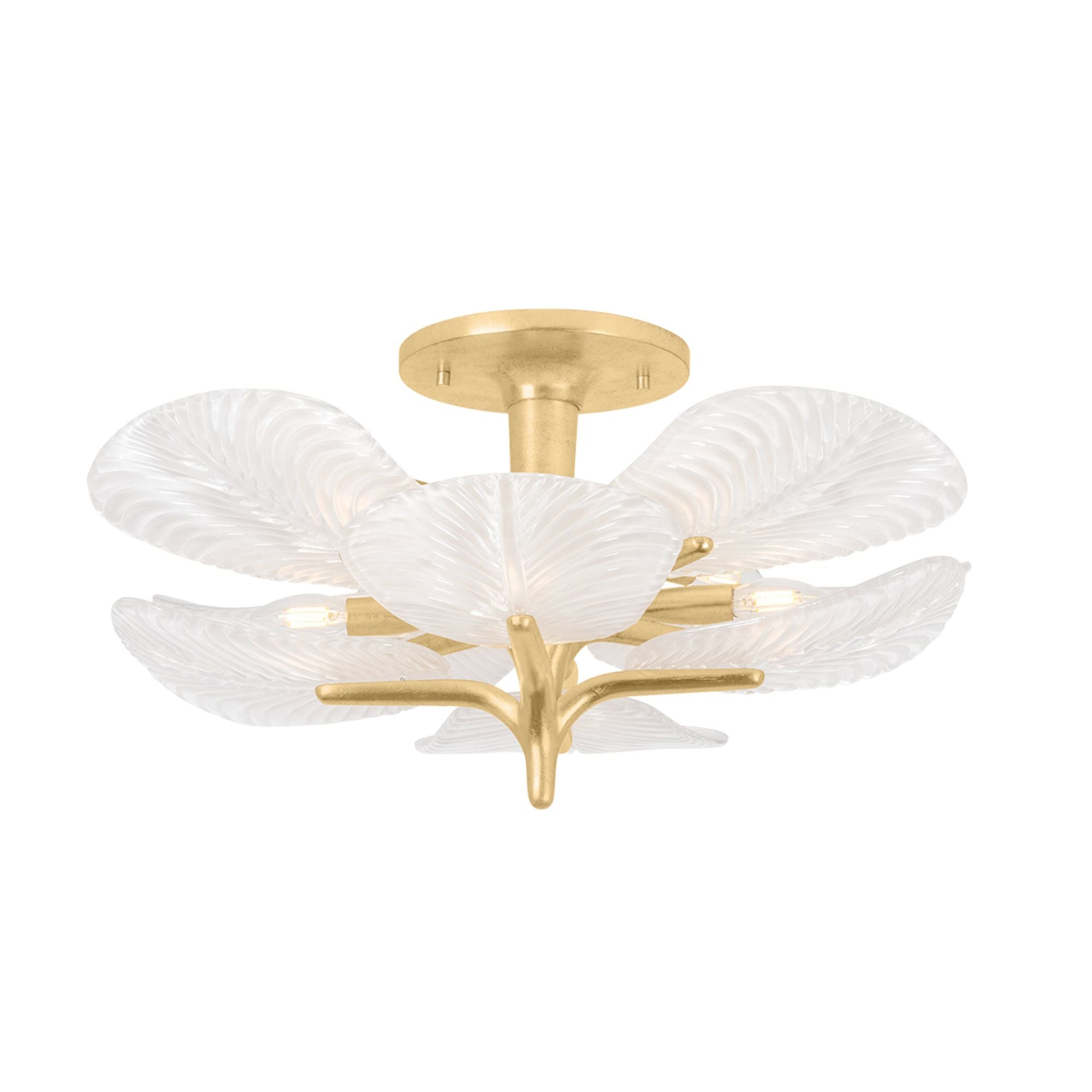 Kamal 8-Light Semi Flush in Vintage Gold Leaf 28.5L x 28.5W x 13.5H