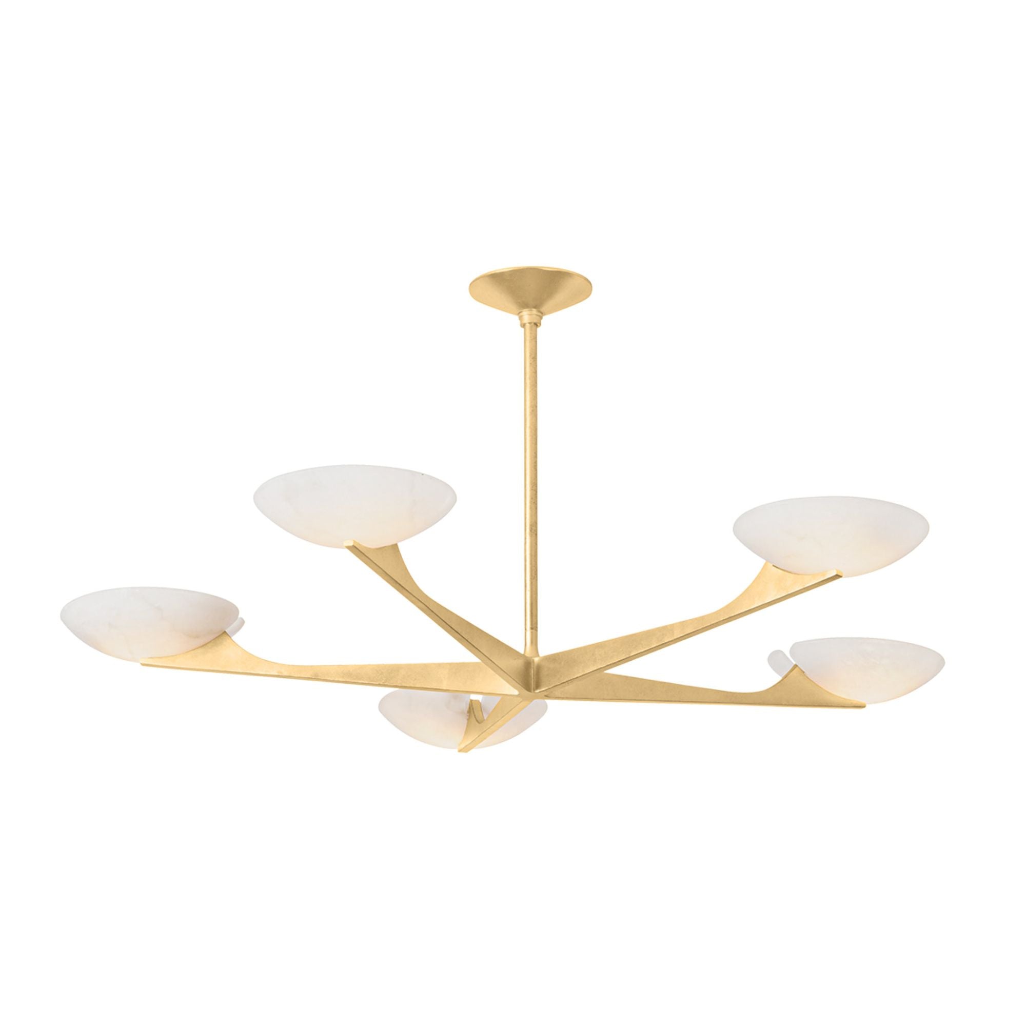 Malachite 5-Light Chandelier in Vintage Gold Leaf 52L x 52W x 5.25H