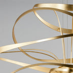 Calligraphy 2-Light Chandelier in Gold Leaf W Polished Stainless 26L x 26W x 24H