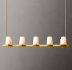 Pauillac Fabric Shade Linear Chandelier 49"