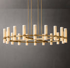 Ravelle Round Milk Glass Chandelier 60"