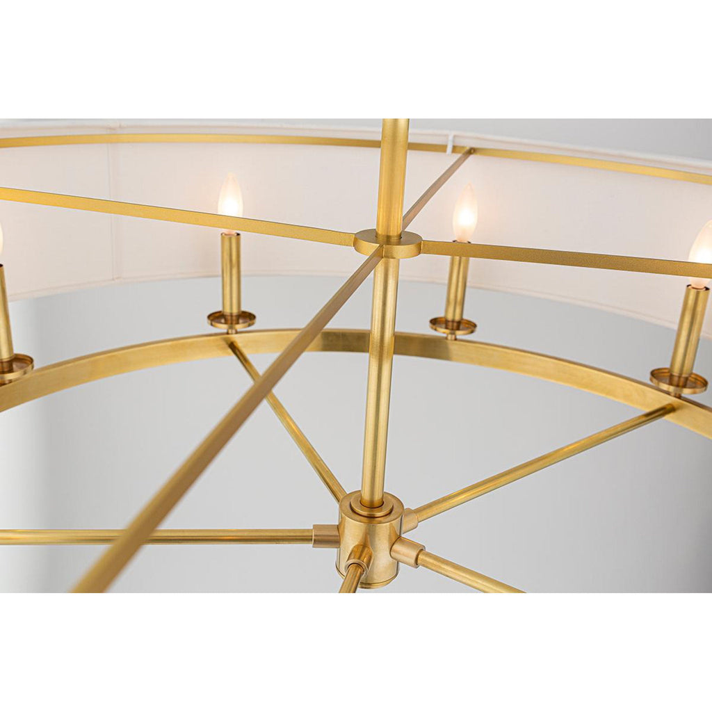 Durham 10-Light Chandelier in Aged Brass 42L x 42W x 14.5H